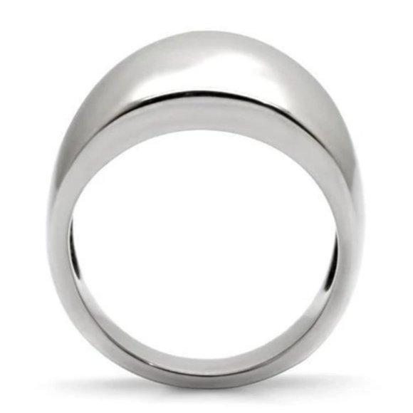 STAINLESS STEEL Wide High Polished Dome Ring NWT - Picture 13 of 14